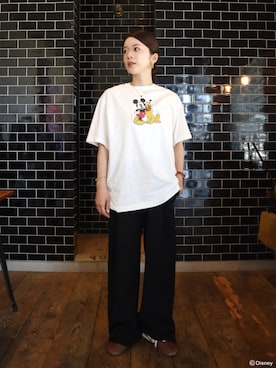 「ëpaのアイテム（Tシャツ/カットソー、ホワイト系）」を使った、miisuuzuukiiさん（レディース・162cm）の夏コーディネート