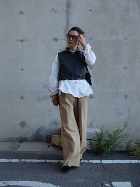「ëpaのアイテム（Vest、グレー系）」を使った、miisuuzuukiiさん（レディース・162cm）の夏コーディネート