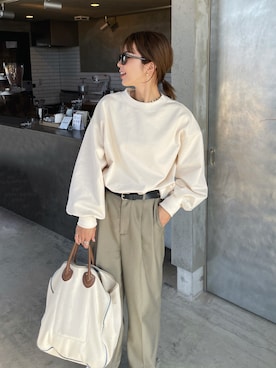 「UNITED ARROWS（ユナイテッドアローズ）のアイテム（ベルト）」を使った、miisuuzuukiiさん（レディース・162cm）の冬コーディネート