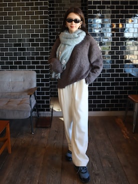 「アイテム（マフラー）」を使った、miisuuzuukiiさん（レディース・162cm）の秋コーディネート