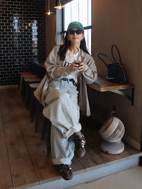 「アイテム（デニムパンツ）」を使った、miisuuzuukiiさん（レディース・162cm）の秋コーディネート