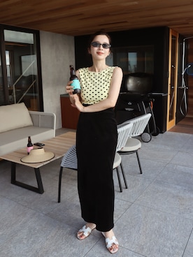 「HERMES（エルメス）のアイテム（Sandals、ホワイト系）」を使った、miisuuzuukiiさん（レディース・162cm）の夏コーディネート