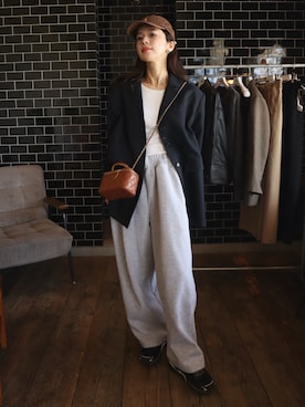 「スウェットパンツ」｜「アイテム（ジャケット/アウター）」を使った、miisuuzuukiiさん（レディース・162cm）の夏コーディネート