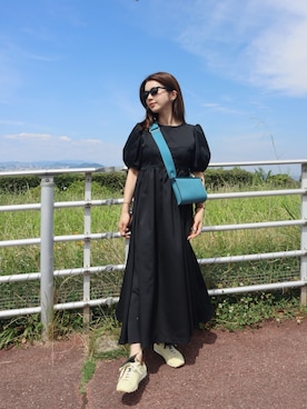 「ëpaのアイテム（One piece dress、ブラック系）」を使った、miisuuzuukiiさん（レディース・162cm）の夏コーディネート