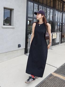 「ëpaのアイテム（One piece dress、ブラック系）」を使った、miisuuzuukiiさん（レディース・162cm）の夏コーディネート
