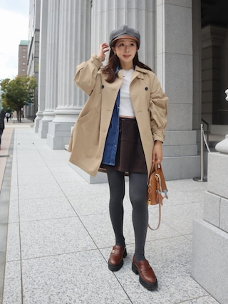 「IRADOWL(アイラドール)の厚手リブタイツ(タイツ/ストッキング)」を使った、miisuuzuukiiさん(レディース・162cm)の秋コーディネート