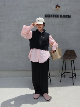 「BIRKENSTOCK（ビルケンシュトック）のBIRKENSTOCK BOSTON LEVE PINK CLAY / ビルケンシュトック ボストン レーヴェ ピンク クレイ（Sandals、ピンク系）」を使った、miisuuzuukiiさん（レディース・162cm）の夏コーディネート