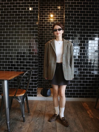 「Birthday room(バースデイルーム)のオーバルサングラス/oval sunglasses(サングラス)」を使った、miisuuzuukiiさん(レディース・162cm)の秋コーディネート