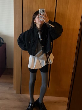 「アイテム（タイツ/ストッキング）」を使った、miisuuzuukiiさん（レディース・162cm）の冬コーディネート