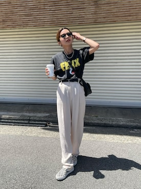 「UNITED ARROWS（ユナイテッドアローズ）のアイテム（ベルト）」を使った、miisuuzuukiiさん（レディース・162cm）の夏コーディネート