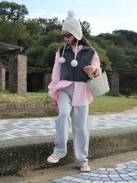 「アイテム（スウェットパンツ）」を使った、miisuuzuukiiさん（レディース・162cm）の秋コーディネート