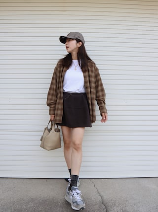 「California General Store(California General Store)の<CGS.>コットン ネル チェック シャツ ウィメンズ(シャツ/ブラウス)」を使った、miisuuzuukiiさん(レディース・162cm)の秋コーディネート