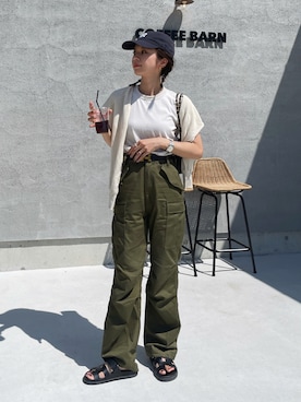 「みんなの白Tフェス」｜「アイテム（キャップ）」を使った、miisuuzuukiiさん（レディース・162cm）の秋コーディネート