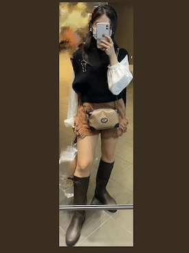「AIGLE（エーグル）のアイテム（ブーツ）」を使った、rarapotさん（レディース・147cm）の秋コーディネート