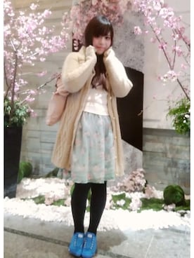 「axes femme（アクシーズファム）のアイテム（その他アウター）」を使った、えりにゃん🐱💗相互フォロー💗さん（レディース・157cm）の春コーディネート