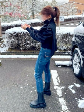 「Abercrombie&Fitch（アバークロンビーアンドフィッチ）のアイテム（パンツ）」を使った、meiさん（レディース・149cm）の冬コーディネート