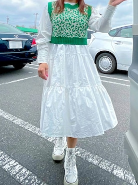 「長袖ワンピース」｜meiさん（レディース・149cm）の春コーディネート