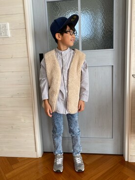 「オフホワイト」｜komaさん（キッズ・120cm）の秋コーディネート