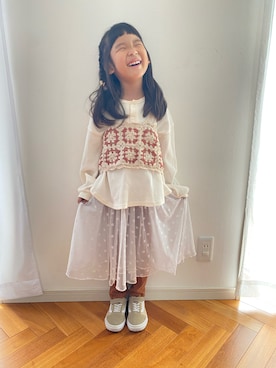 「アイテム（ワンピース/ドレス）」を使った、komaさん（キッズ・100cm）の秋コーディネート
