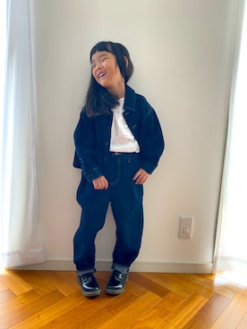 「アイテム（ローファー）」を使った、komaさん（キッズ・100cm）の秋コーディネート