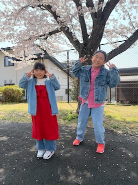 「pairmanon（ペアマノン）のアイテム」を使った、komaさん（キッズ・120cm）の春コーディネート