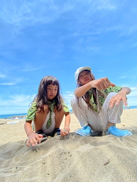 「STUSSY（ステューシー）のアイテム」を使った、komaさん（キッズ・110cm）の夏コーディネート