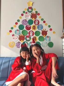 「アイテム（ヘアアクセサリー）」を使った、komaさん（キッズ・100cm）の冬コーディネート