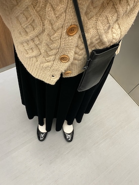 「アイテム（バレエシューズ）」を使った、　ユさん（レディース・156cm）の冬コーディネート