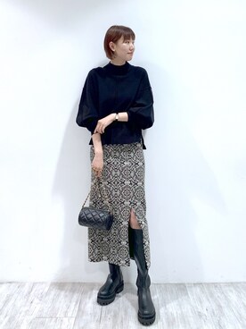 「JEANASIS（ジーナシス）のアイテム（ブーツ）」を使った、さとぅーさん（レディース・170cm）の秋コーディネート