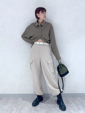 「PBLIM（ページボーイリム）のアイテム（ブーツ）」を使った、さとぅーさん（レディース・170cm）の秋コーディネート