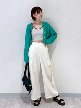 「アイテム（キャミソール）」を使った、さとぅーさん（レディース・170cm）の春コーディネート