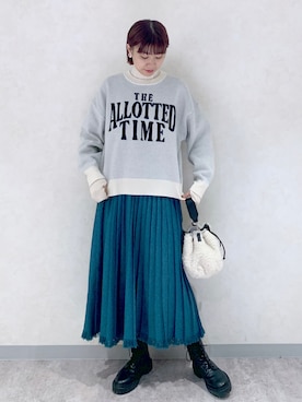 「PBLIM（ページボーイリム）のアイテム（ブーツ）」を使った、さとぅーさん（レディース・170cm）の秋コーディネート