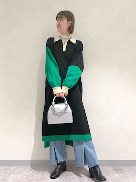 「アイテム（ワンピース/ドレス）」を使った、さとぅーさん（レディース・170cm）の冬コーディネート