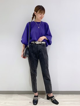 「PAGEBOY（ページボーイ）のチェーンスタッズショルダー（ショルダーバッグ）」を使った、さとぅーさん（レディース・170cm）の秋コーディネート