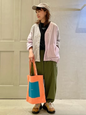 「FRAPBOIS」｜「アイテム（キャップ）」を使った、kunichikaさん（レディース・151cm）の春コーディネート