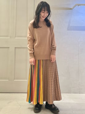 「アイテム（トップス、ベージュ系）」を使った、kunichikaさん（レディース・151cm）の冬コーディネート