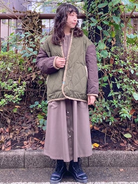 「FRAPBOIS（フラボア）のアイテム（その他アウター）」を使った、kunichikaさん（レディース・151cm）の秋コーディネート