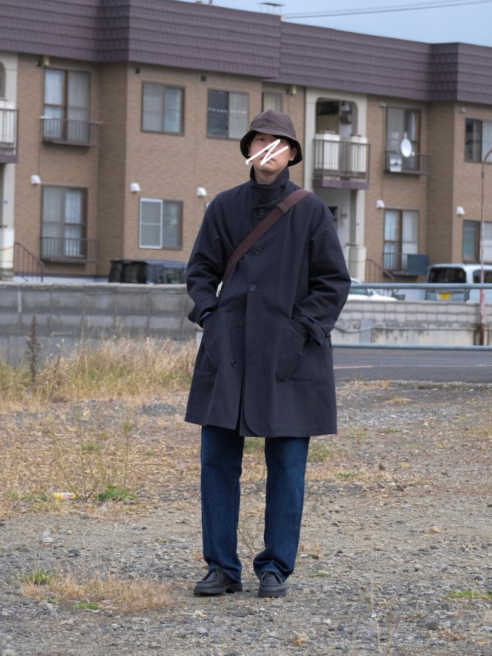 「KIJIMA TAKAYUKIのアイテム（帽子、ブラウン系）」を使った、UTさん（メンズ・186cm）の春コーディネートの1枚目の写真