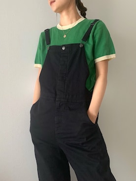 「緑」｜「アイテム（オールインワン・サロペット）」を使った、ank___sさん（レディース・164cm）の夏コーディネート