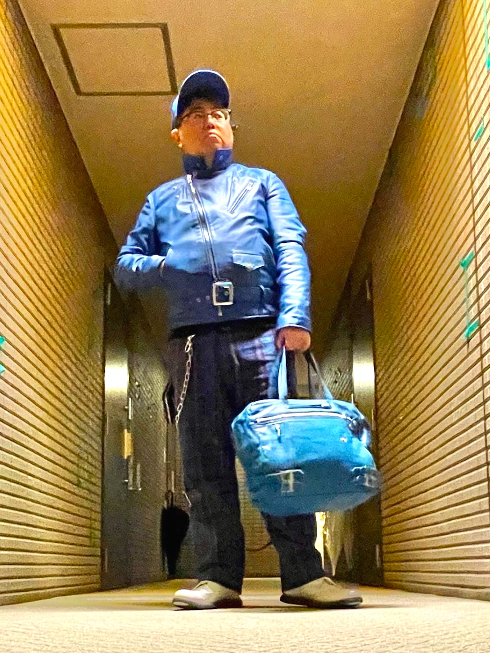 「undercover、supreme、peel&lift、COLEMAN」｜「UNDERCOVERのMUU9H01-1（キャップ、ブルー系）」を使った、muneさん（メンズ・165cm）の冬コーディネートの1枚目の写真