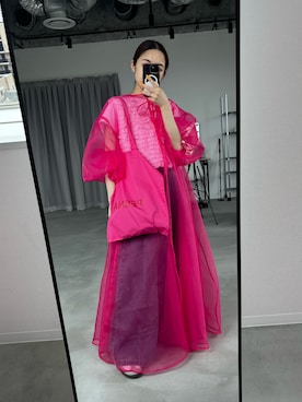 「PERNA（ペルナ）のアイテム」を使った、藤野七海さん（レディース・156cm）の春コーディネート