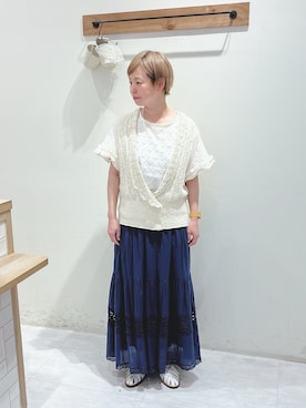 「TSUHARU by Samansa Mos2（ツハルバイサマンサモスモス）のアイテム（サンダル）」を使った、くぼでらさん（レディース・156cm）の夏コーディネート