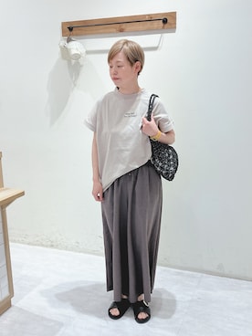 「Samansa Mos2 blue（サマンサモスモスブルー）のアイテム（サンダル）」を使った、くぼでらさん（レディース・156cm）の春コーディネート
