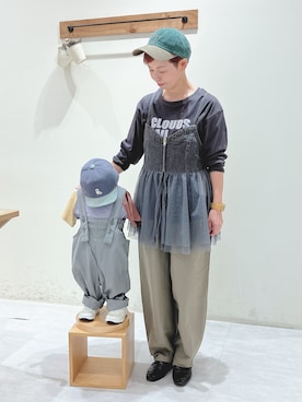 「Samansa Mos2 blue（サマンサモスモスブルー）のアイテム（キャップ）」を使った、くぼでらさん（レディース・156cm）の秋コーディネート