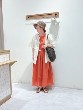 「Samansa Mos2 blue（サマンサモスモスブルー）のアイテム（サンダル）」を使った、くぼでらさん（レディース・156cm）の春コーディネート