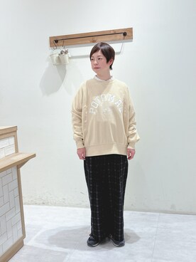 「サマンサ モスモス(Samansa Mos2)」｜「アイテム（スウェット）」を使った、くぼでらさん（レディース・156cm）の冬コーディネート