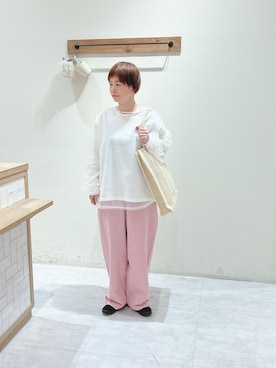 「Samansa Mos2（サマンサ モスモス）のアイテム（シューズ）」を使った、くぼでらさん（レディース・156cm）の春コーディネート