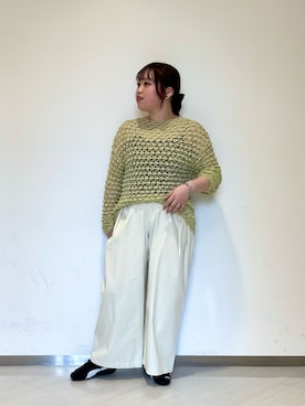 「KBF（ケイビーエフ）のレースシュシュ（ヘアゴム、ブラック系）」を使った、くろさん（レディース・160cm）の春コーディネート