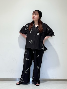 「KBF（ケイビーエフ）のアイテム（帽子）」を使った、くろさん（レディース・160cm）の春コーディネート