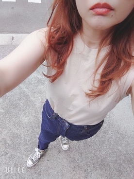 「アイテム（シューズ、グリーン系）」を使った、maikoさん（レディース・155cm）の夏コーディネート